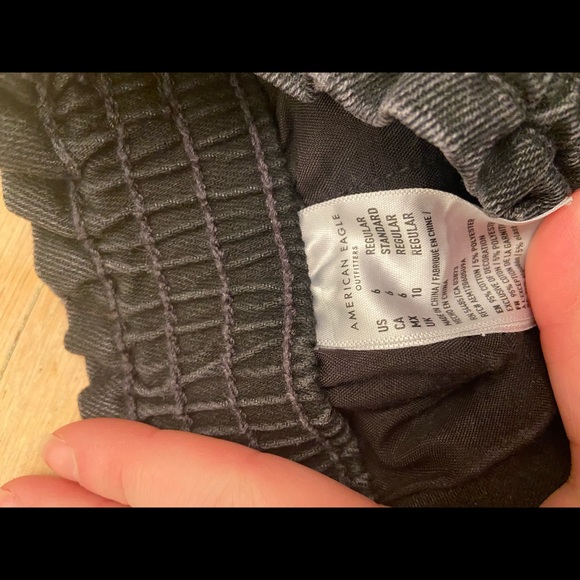 American Eagle Black Wide Leg Jeans Size 6 - Picture 2 of 3